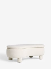 Casual Boucle Oyster Bloor Upholstered Storage Coffee Table - Image 8 of 9