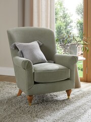 Soft Texture Sage Green Ashford Highback Accent Chair - Image 1 of 9