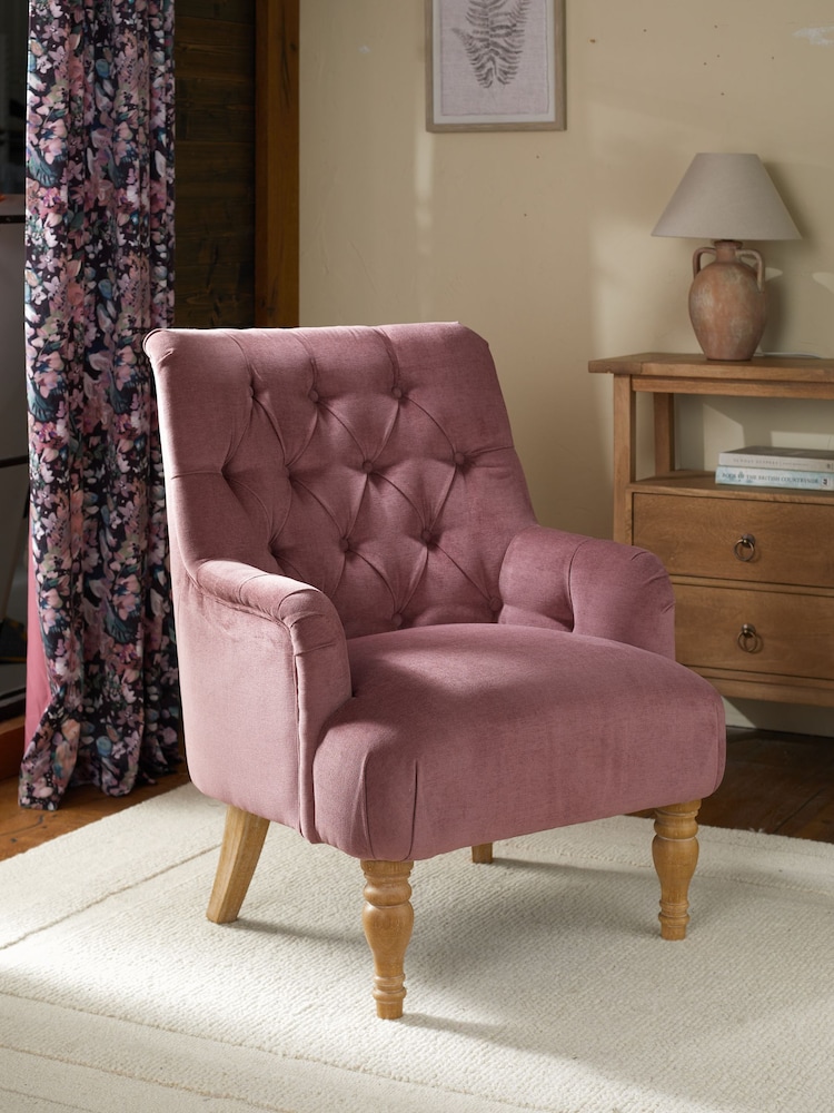 Fine Chenille Mulberry Red Collection Luxe Wolton Highback Accent Chair - Image 1 of 6