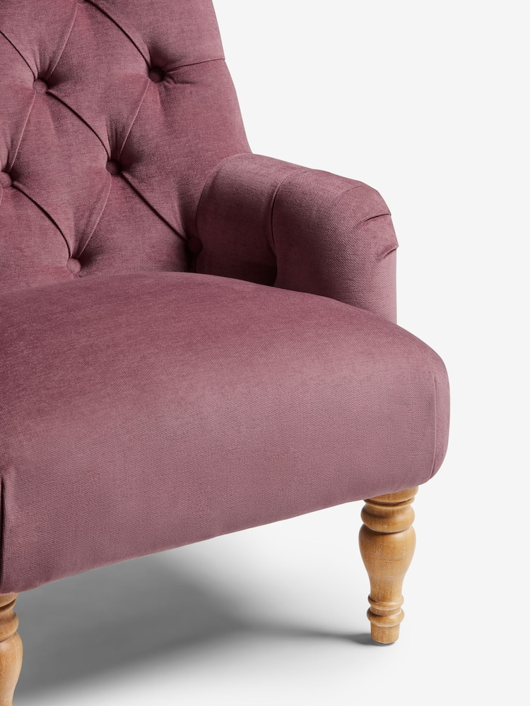 Fine Chenille Mulberry Red Collection Luxe Wolton Highback Accent Chair - Image 2 of 6