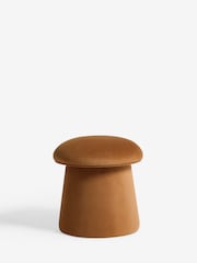 Soft Velvet Caramel Brown Toadstool Storage Stool - Image 3 of 6