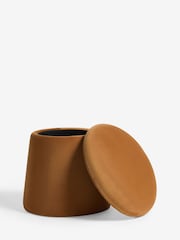 Soft Velvet Caramel Brown Toadstool Storage Stool - Image 4 of 6
