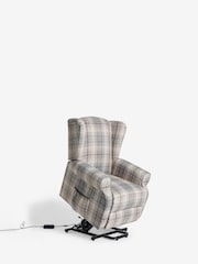 Versatile Check Nevis Grey Riser Recliner Sherlock Highback Armchair - Image 12 of 13