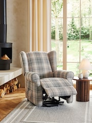 Versatile Check Nevis Grey Riser Recliner Sherlock Highback Armchair - Image 2 of 13
