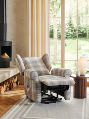 Versatile Check Nevis Grey Riser Recliner Sherlock Highback Armchair - Image 3 of 13