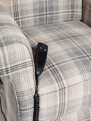 Versatile Check Nevis Grey Riser Recliner Sherlock Highback Armchair - Image 6 of 13