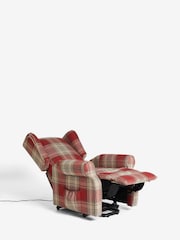 Versatile Check Stirling Red Riser Recliner Sherlock Highback Armchair - Image 10 of 12