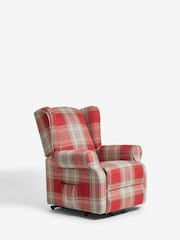 Versatile Check Stirling Red Riser Recliner Sherlock Highback Armchair - Image 8 of 12