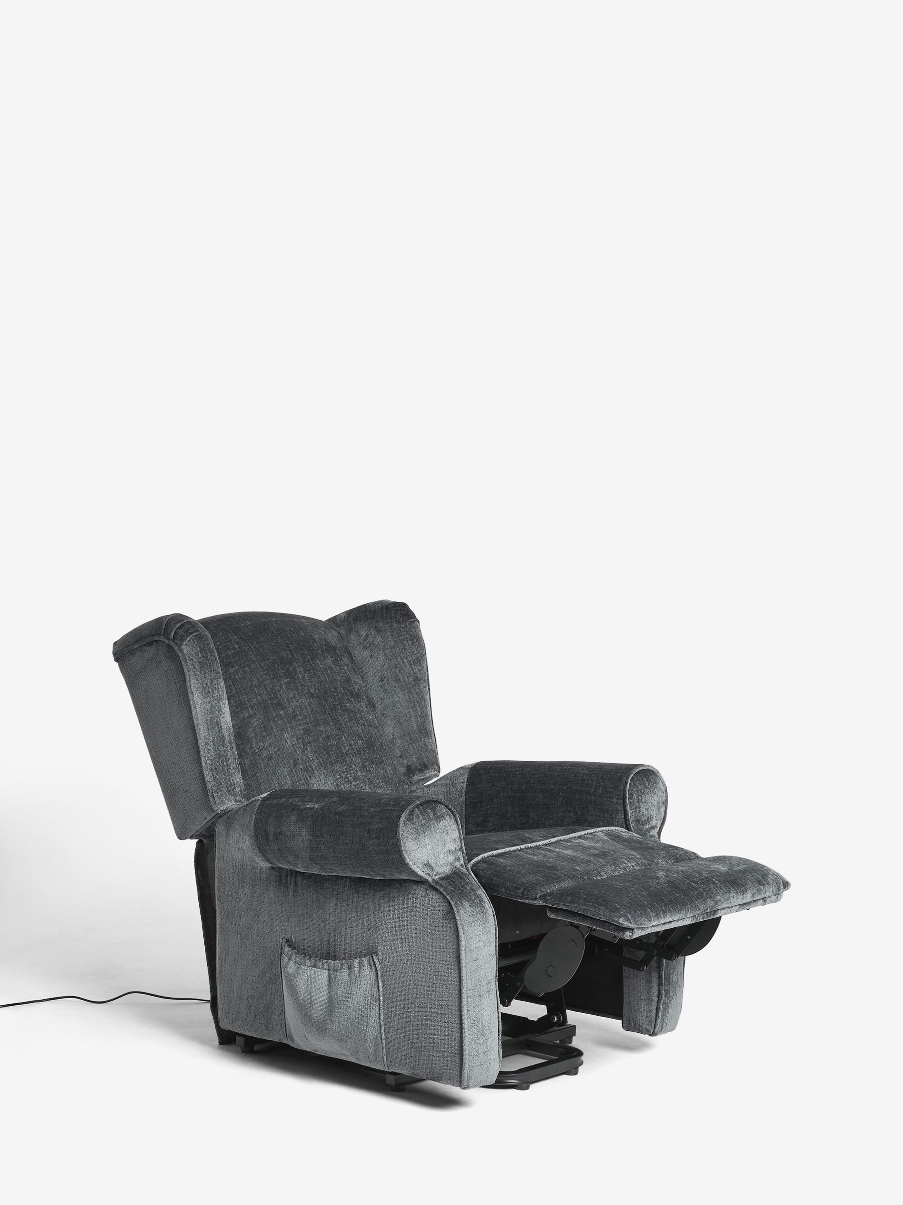 Buy Plush Chenille Slate Blue Sherlock Recliner Chair from the