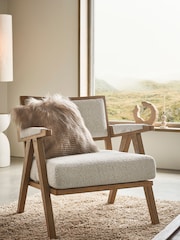 Bronx Frame, Casual Boucle Light Natural Abe Wooden Accent Chair - Image 2 of 10
