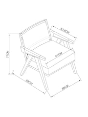 Bronx Frame, Casual Boucle Light Natural Abe Wooden Accent Chair - Image 4 of 10