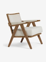 Bronx Frame, Casual Boucle Light Natural Abe Wooden Accent Chair - Image 5 of 10