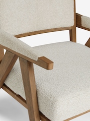 Bronx Frame, Casual Boucle Light Natural Abe Wooden Accent Chair - Image 8 of 10