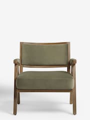 Bronx Frame, Soft Velvet Sage Green Abe Wooden Accent Chair - Image 2 of 9