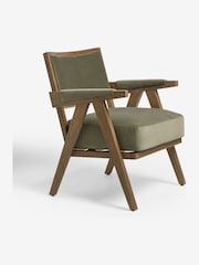 Bronx Frame, Soft Velvet Sage Green Abe Wooden Accent Chair - Image 3 of 9
