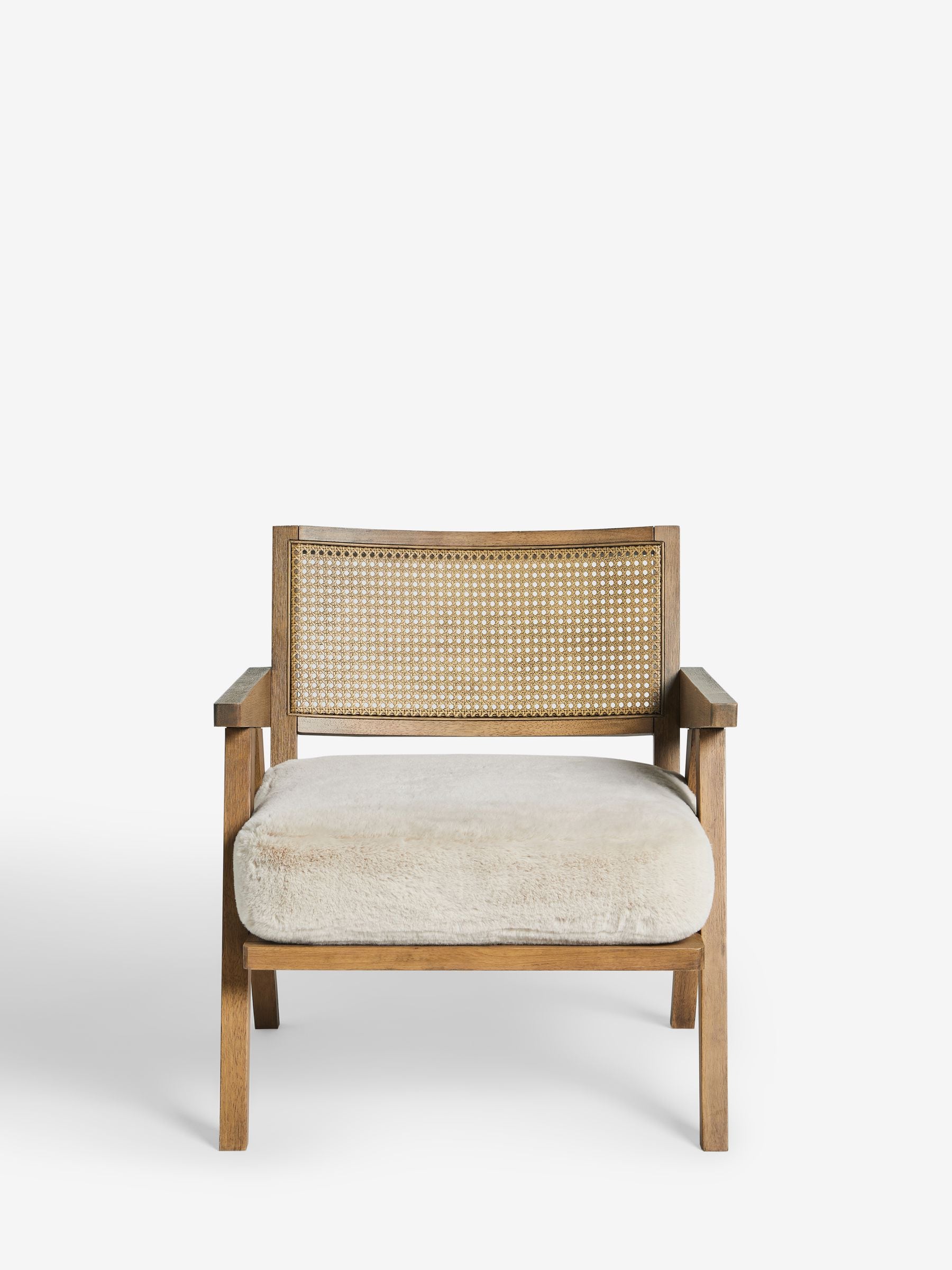 Buy Bronx Frame Oslo Faux Fur Light Natural Abel Wooden Rattan Accent Chair from the Next UK online shop