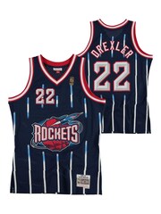 Fanatics Blue NBA Houston Rockets Clyde Drexler Hardwood Classics Road Swingman Jersey - Image 1 of 3
