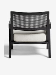 Black Frame, Casual Boucle Oyster Natural Abel Wooden Rattan Accent Chair - Image 6 of 9