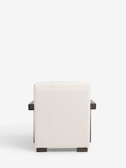 Plush Chenille Oyster Natural Ezra Frame Emmett Ribbed Wooden Accent Chair - Image 7 of 9