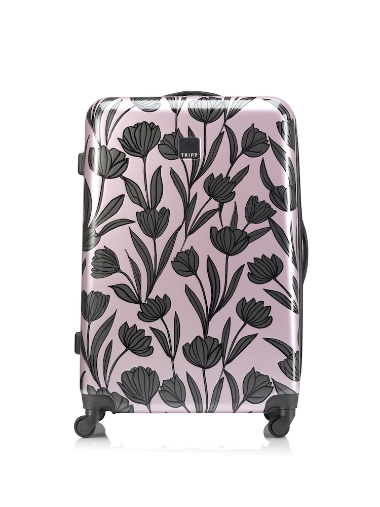 Tripp Pink Tulip Large 4 wheel 77cm Soft Suitcase - Image 1 of 4 Tripp Pink Tulip Large 4 wheel 77cm Soft Suitcase - Image 1 of 4