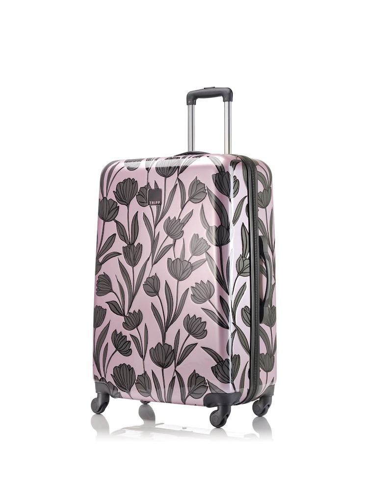 Tripp Pink Tulip Large 4 wheel 77cm Soft Suitcase - Image 2 of 4 Tripp Pink Tulip Large 4 wheel 77cm Soft Suitcase - Image 2 of 4