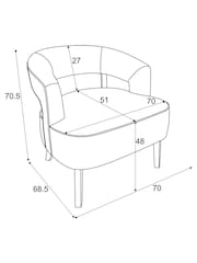 Fine Chenille Light Natural Remi Wood Accent Chair - Image 5 of 9