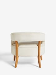 Fine Chenille Light Natural Remi Wood Accent Chair - Image 7 of 9