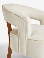 Fine Chenille Light Natural Remi Wood Accent Chair - Image 8 of 9