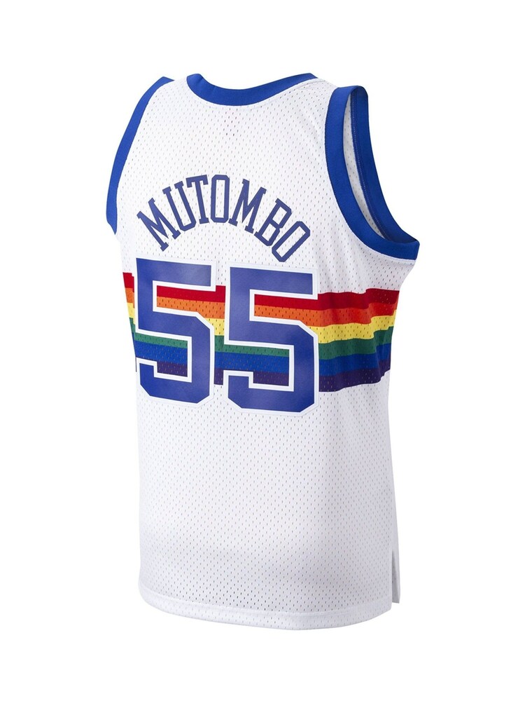 Fanatics NBA Denver Nuggets Dikembe Mutombo 1991 Hardwood Classics Home Swingman White Jersey - Image 2 of 3