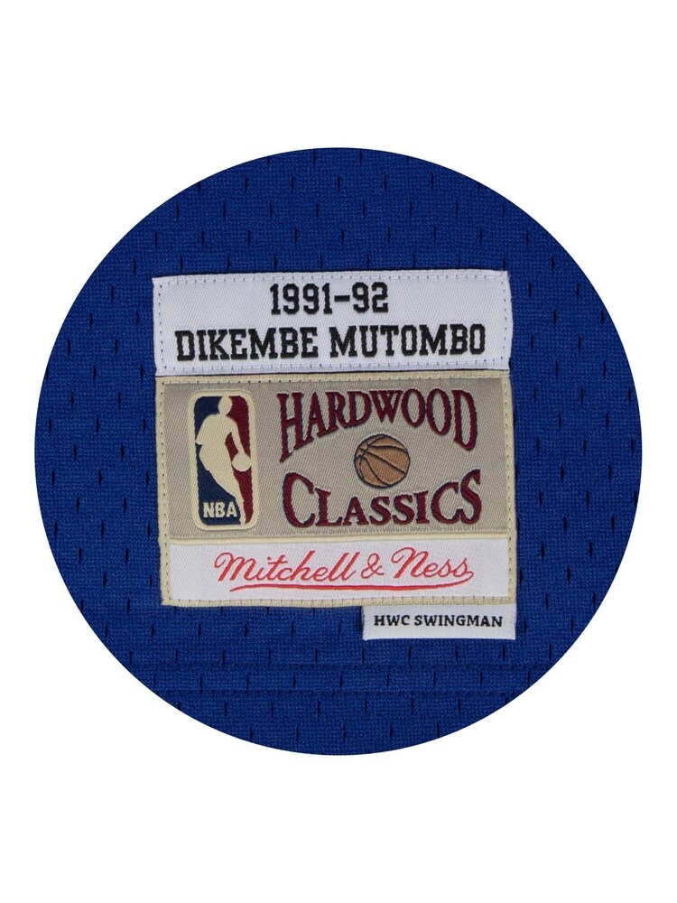 Fanatics NBA Denver Nuggets Dikembe Mutombo 1991 Hardwood Classics Home Swingman White Jersey - Image 3 of 3