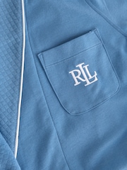 Lauren Ralph Lauren Blue Shawl Collar Robe Dressing Gown - Image 3 of 4