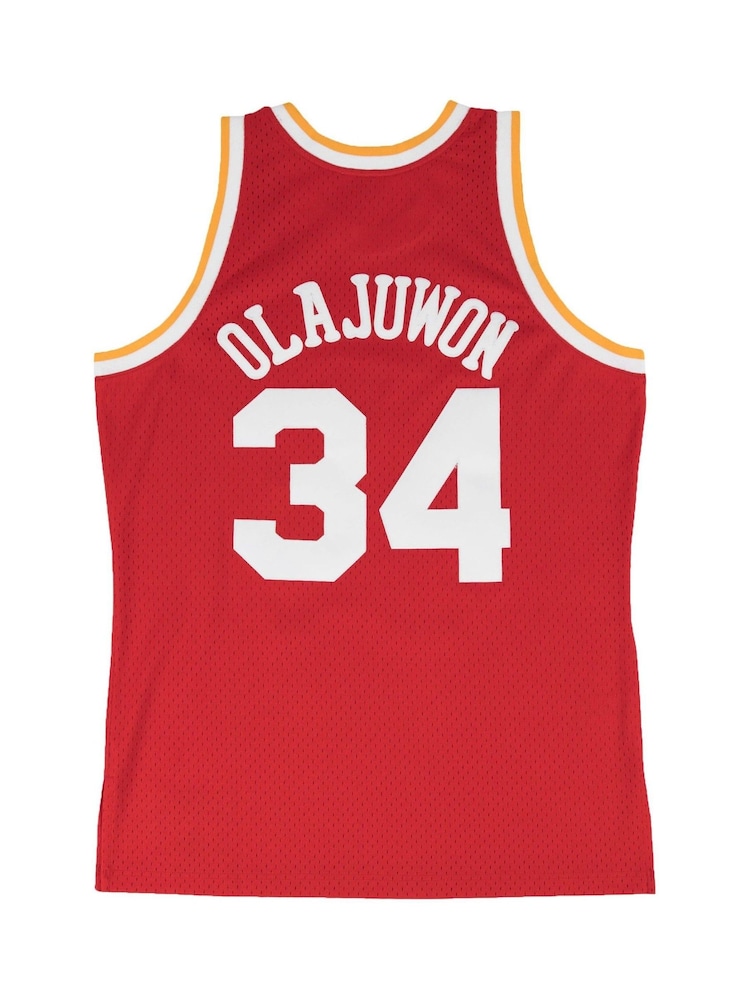 Fanatics Red NBA Houston Rockets Hakeem Olajuwon 1993-94 Hardwood Classics Road Swingman Jersey - Image 2 of 3
