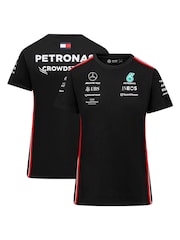 Fanatics Mercedes AMG Petronas F1 2023 Team Driver Black T-Shirt Womens - Image 1 of 3