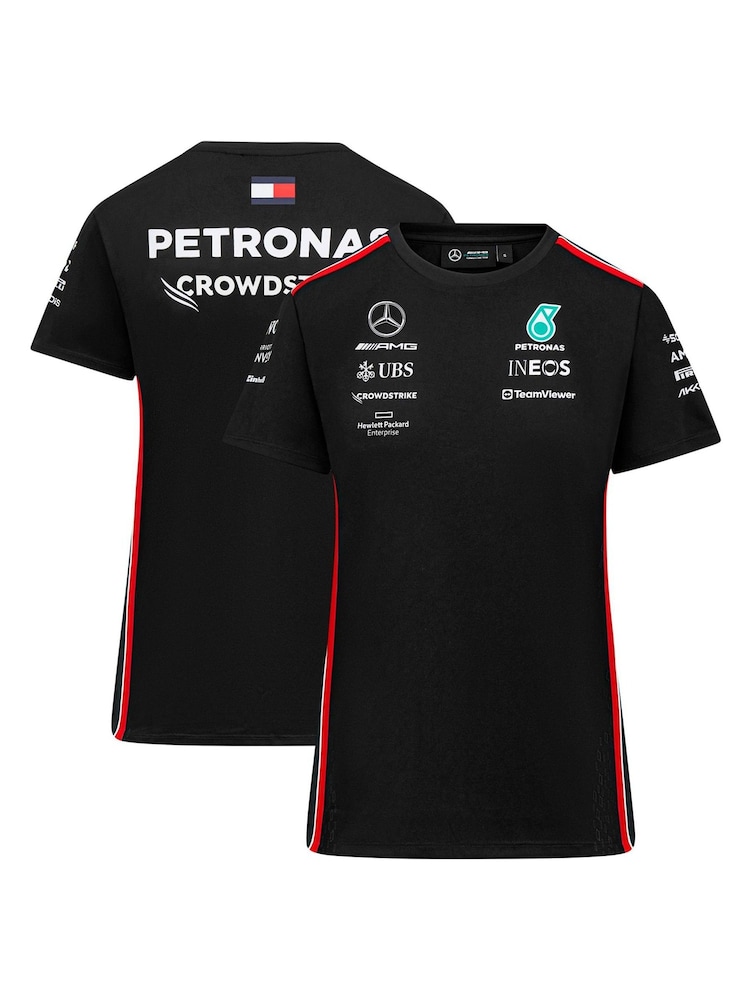 Fanatics Mercedes AMG Petronas F1 2023 Team Driver Black T-Shirt Womens - Image 1 of 3