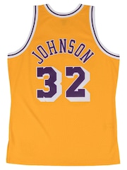 Fanatics Yellow NBA Los Angeles Lakers Magic Johnson 1984 Hardwood Classics Road Vest - Image 2 of 3