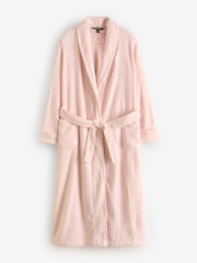 Lauren Ralph Lauren Pink Shawl Collar Long Robe Dressing Gown - Image 1 of 4