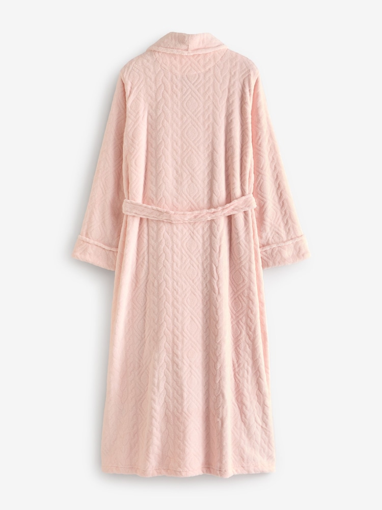 Lauren Ralph Lauren Pink Shawl Collar Long Robe Dressing Gown - Image 2 of 4