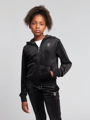 Čierna - Juicy Couture Diamanté Zip Through Hoodie - Obrázok 1 z 7