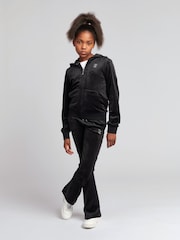 Čierna - Juicy Couture Diamanté Zip Through Hoodie - Obrázok 3 z 7