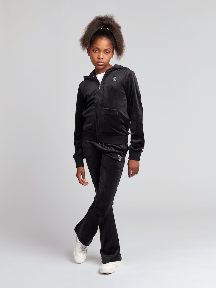 Juicy Couture Black Diamanté Zip Through Hoodie - Image 3 of 7