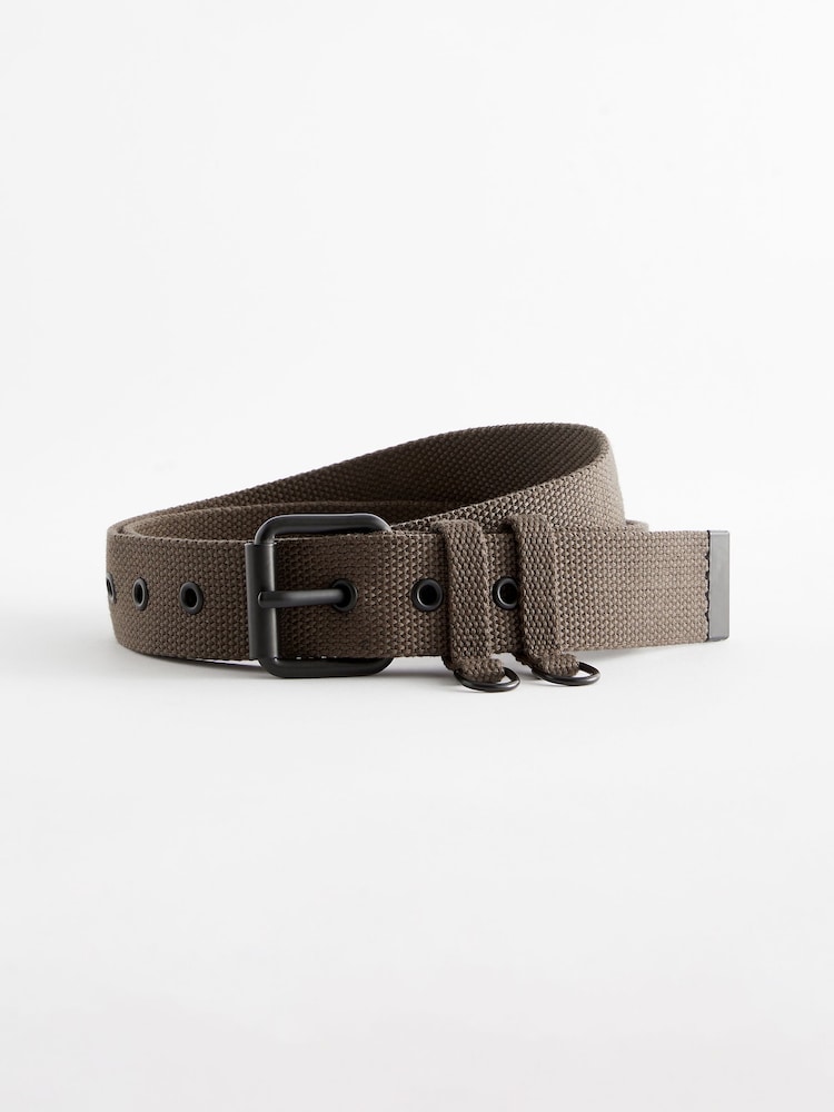 Khaki Green EDIT Canvas Belt - Image 1 of 3 Khaki Green EDIT Canvas Belt - Image 1 of 3