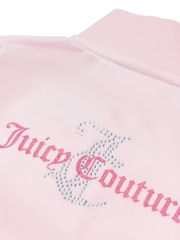 Juicy Couture Pink Slim Diamanté Zip Through Track Top and Joggers Set - Image 10 of 11