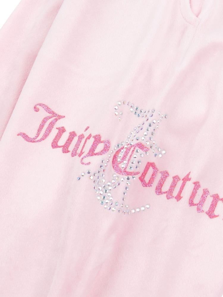 Juicy Couture Pink Slim Diamanté Zip Through Track Top and Joggers Set - Image 11 of 11