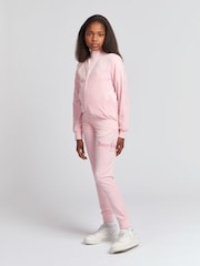 Juicy Couture Pink Slim Diamanté Zip Through Track Top and Joggers Set - Image 3 of 11