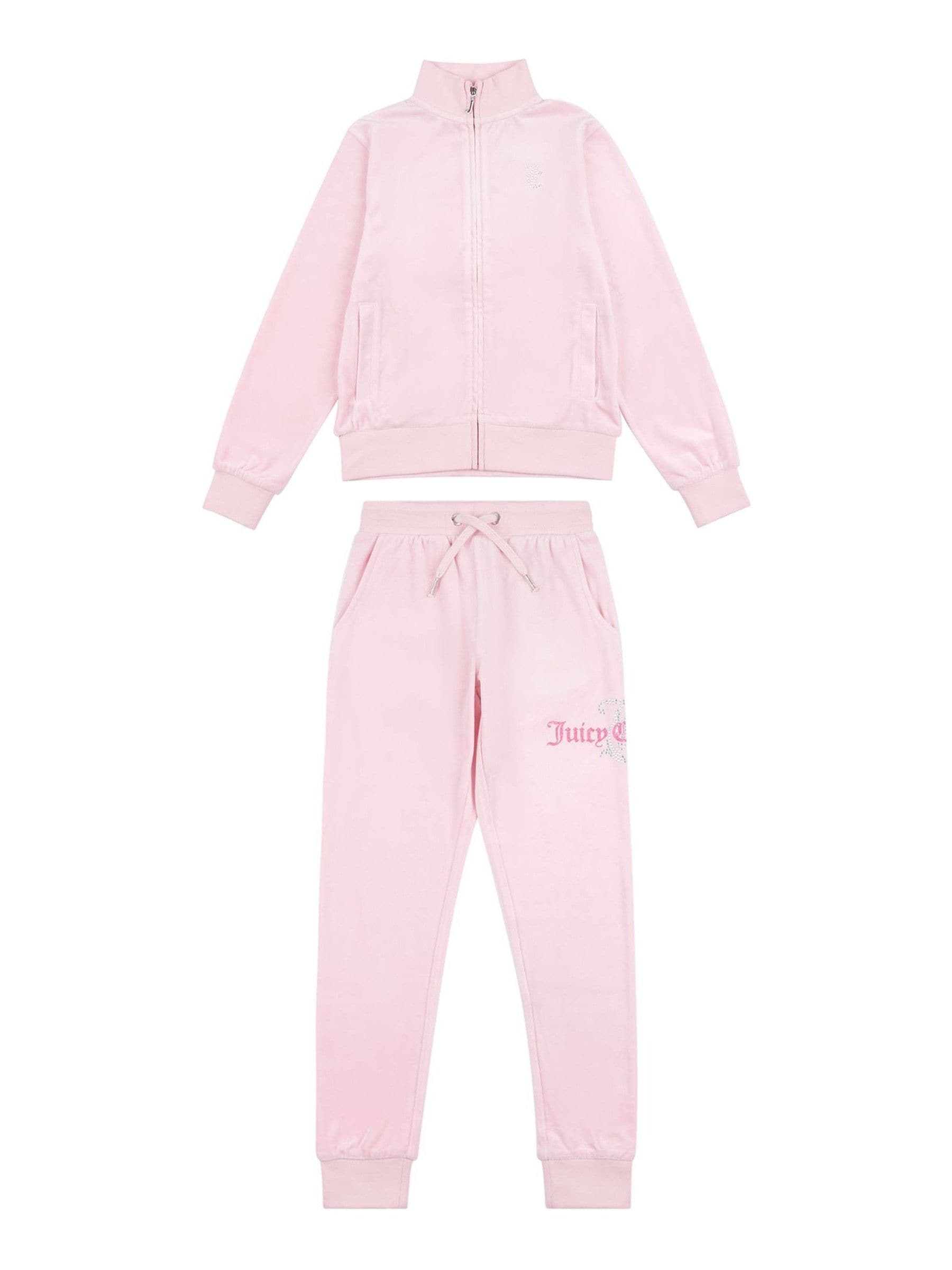 Buy Juicy Couture Pink Slim Diamante Zip Through Track Top and Joggers Set from Next Canada