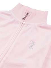 Juicy Couture Pink Slim Diamanté Zip Through Track Top and Joggers Set - Image 9 of 11