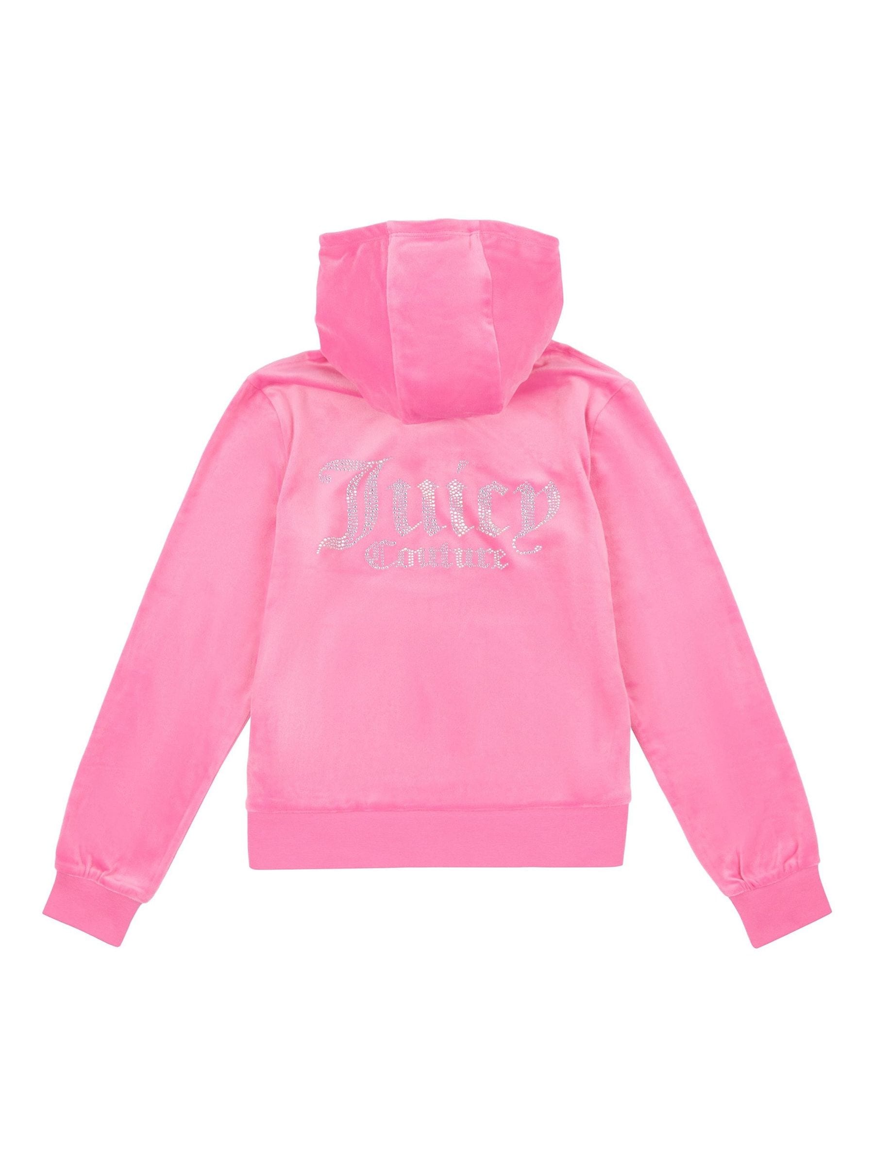 Buy Juicy Couture Light Pink Diamante Zip Through Hoodie from Next Luxembourg