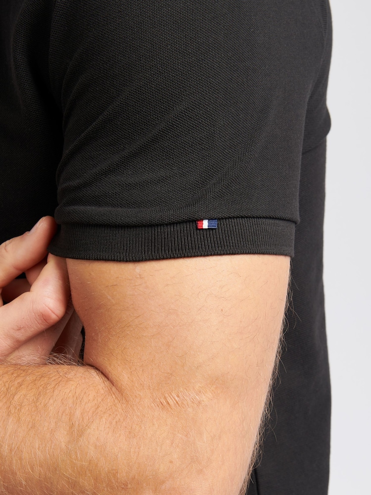 U.S. Polo Assn. Black Regular Fit Mens Player 3 Pique 100% Cotton Polo Shirt - Image 5 of 8