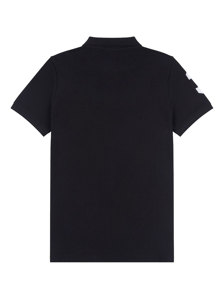 U.S. Polo Assn. Black Regular Fit Mens Player 3 Pique 100% Cotton Polo Shirt - Image 7 of 8