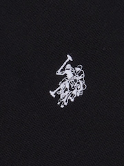 أسود - قميص بولو منسوج من القطن 100%، تلبيس قياسي من U.S. Polo Assn. - صورة 8 من 8
